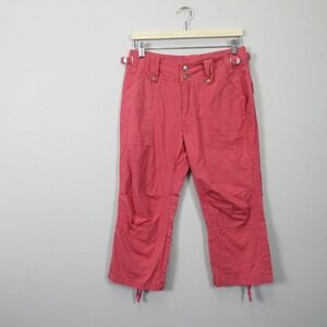 Lulu B Capri Pants Women 6 Pink Bratz Buckle Cargo Crop Low Rise Cinch Baggy 312